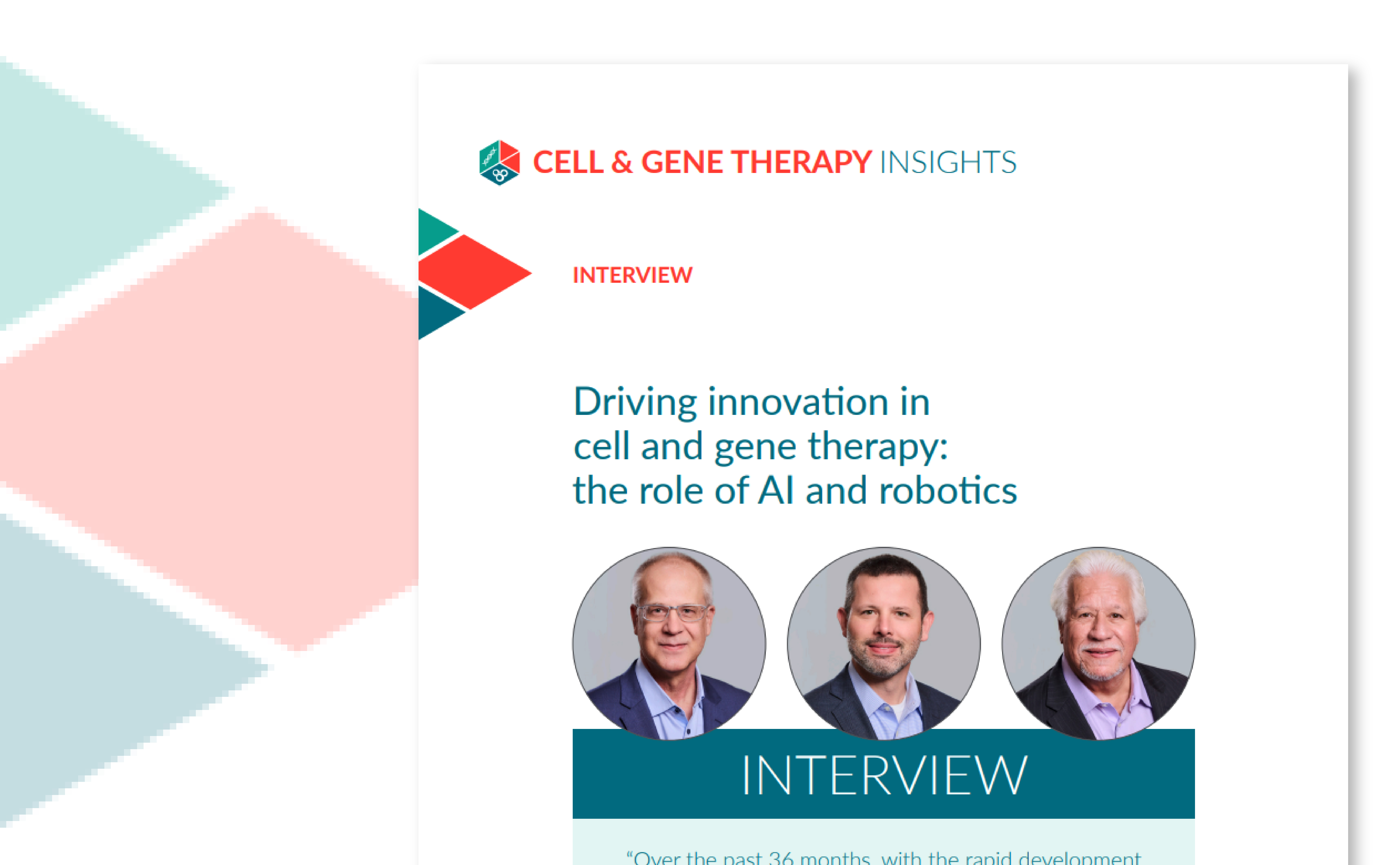 Driving innovation in cell and gene therapy: the role of AI and robotics